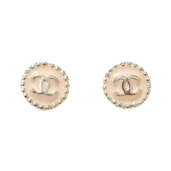 CHANEL Cream Logo Earrings - Picture 1 of 4
